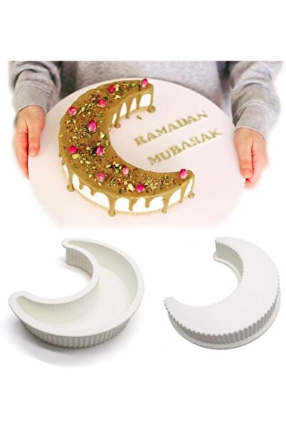 erorex زينة رمضان، قالب كيك سيليكون على شكل هلال ثلاثي الأبعاد، قالب كيك موس كبير على شكل هلال، خبز