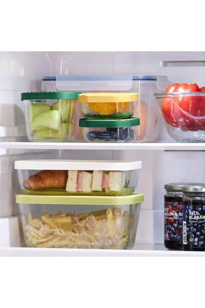 erorex Havstobis Food Container With Lid Set Of 5 Transparent Multicolour