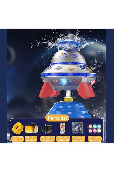 erorex Rocket Sprinkler Kids Summer Ufo Water Rocket Light Up Liftoff 9 16Ft 360 Degree Rotation Attaches
