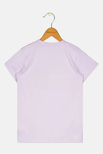 Disney Kids Girl Graphic Print Short Sleeve T-Shirt, Lavender