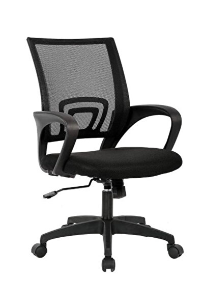 STRATEGIC Scaun de birou rotativ cu cotiere, spatar mesh, suport lombar, Negru