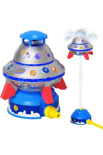 erorex Water Sprinkler Kids Outdoor Summer Ufo Water Rocket Light & 3 Meter Water Pipe Rocket Launcher