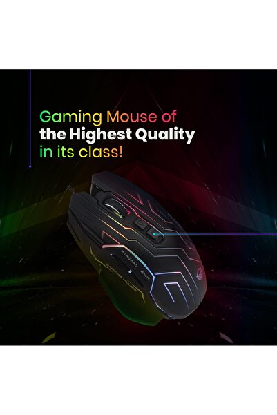 erorex ماوس ألعاب خفيف الوزن مزود بـ 6 أزرار بدقة 200-4800 نقطة في البوصة، 3D، مضاد للانزلاق، فأرة كمبيوتر، RGB، سطح مكتب للألعاب