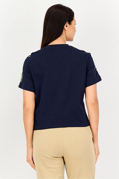 adidas Women Sportswear Fit Short Sleeve Outdoor Top, Navy Blue