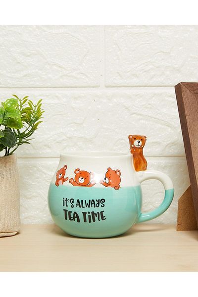 erorex Blue Standing Bear Mug (11Oz), Blue, One Size