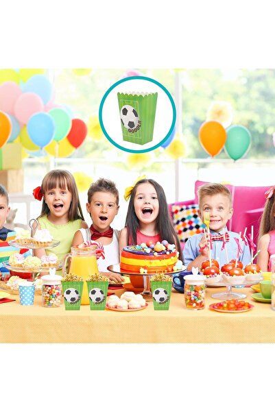 erorex Snack Containers 30Pcs Popcorn Box Paper Snacks Box Football Pattern Container French Frie Snacks