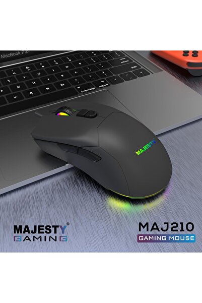 erorex ماوس ألعاب سلكي بصري RGB بدقة 7200 نقطة في البوصة و7 أزرار قابلة للبرمجة و4 أوضاع للإضاءة الخلفية ودعم البرامج