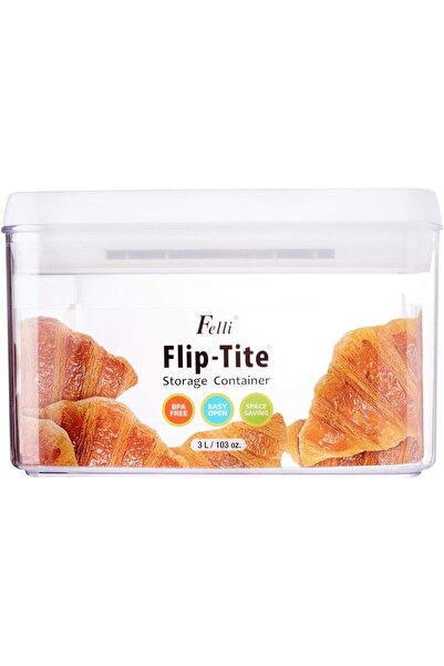 erorex Flip Tite Square Storage Container Clear And White 3 Liter Nlq805A 60