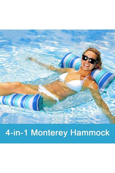 erorex Pool Hammock Floats Adults 2 Pack 4 1 Multi Purpose Water Hammock Inflatable Pool Float Summer Pool