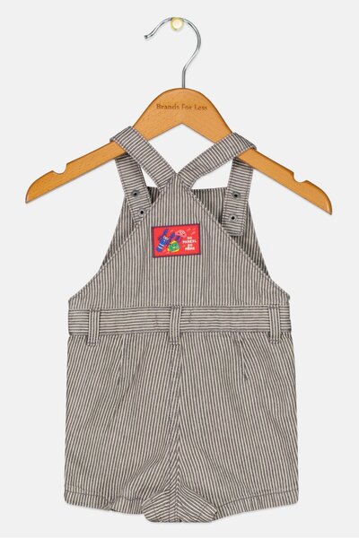 Dp Am Toddlers Girl Stripped Sleeveless Romper, Grey Combo