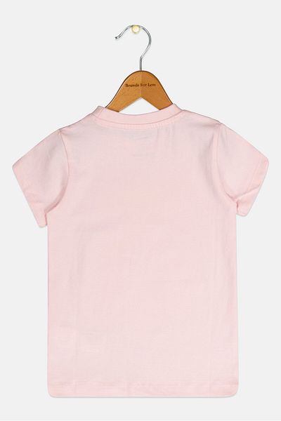Disney Kids Girl Graphic Print Short Sleeves Top, Pink