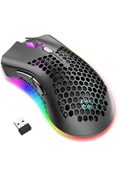 erorex ماوس ألعاب لاسلكي ماوس كمبيوتر Honeycomb Shell 6 أزرار مبرمجة 3 نقاط لكل بوصة قابلة للتعديل صامت