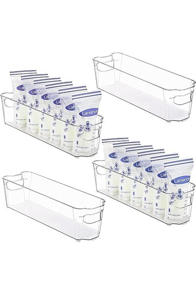 erorex Cazadora Fridge Plastic Organizer Bins 6 Pcs Clear, 12.5In | Versatile Storage Solution Kitchen &
