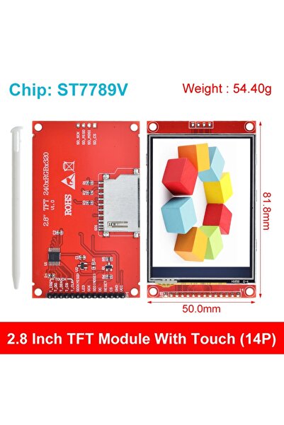 Choice1 وحدة لوحة اللمس ST7789V المزودة بشاشة لمس TFT LCD SPI مقاس 2.8 بوصة بدقة 240 × 320 ومنفذ تسلسلي ILI9341 / ST7789V مقاس 2.8 بوصة