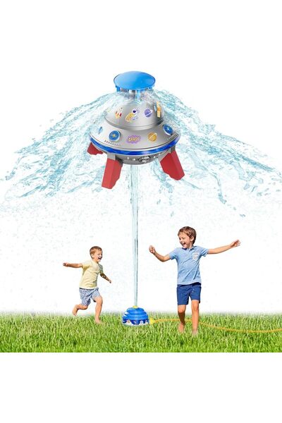 erorex Rocket Sprinkler Kids Summer Ufo Water Rocket Light Up Liftoff 9 16Ft 360 Degree Rotation Attaches