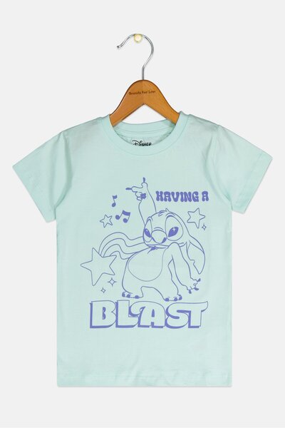 Disney Toddlers Girl Graphic Print Short Sleeve Top, Mint Green