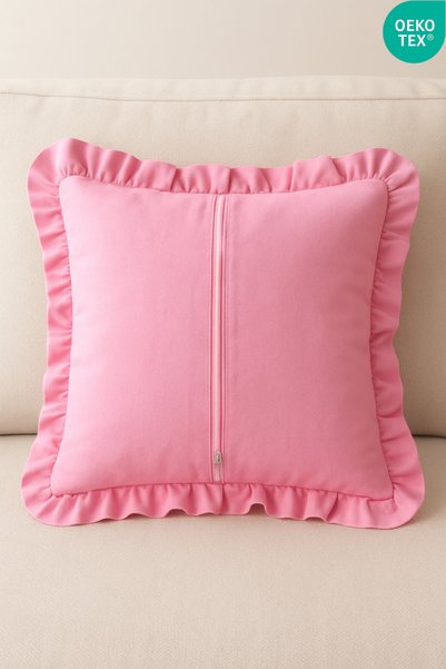 Joyrose 100% Cotton Ruffle Throw Pillow Cover Vintage Decorative Throw Pillow Case