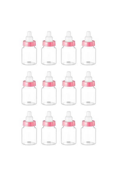 Choice Pink 12Pcs Baby Bottle Baby Shower Favor Plastic Candy Bottle Mini Fee...