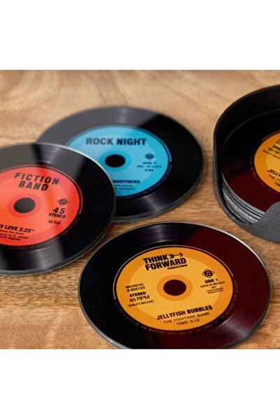 Home Box Fero 6-Piece Glass Felt Coaster Set - 10x0.6x10 cm