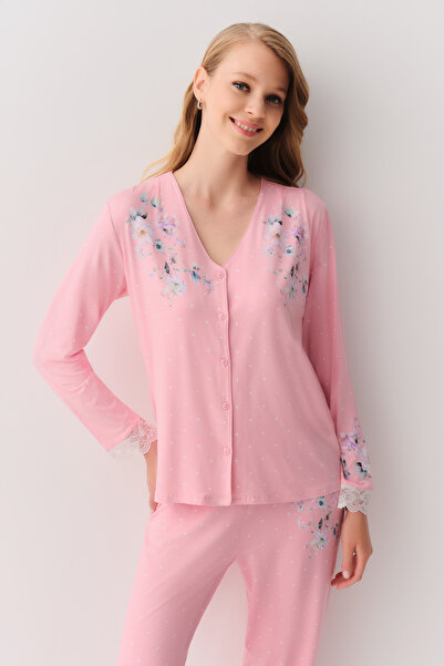SUWEN Jane Gömlek Yaka Pijama Takımı
