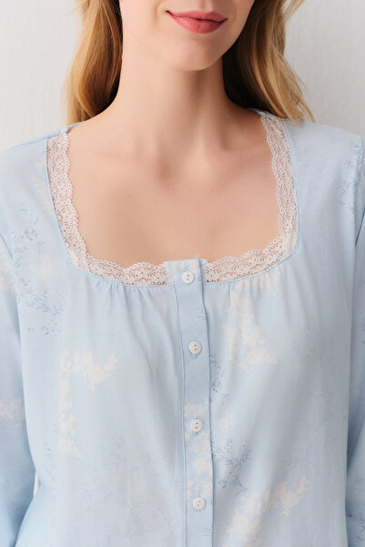 SUWEN Sakura Gömlek Yaka Pijama Takımı