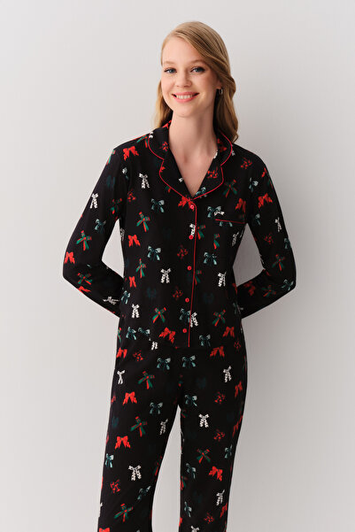 SUWEN Twinkle Gömlek Yaka Pijama Takımı