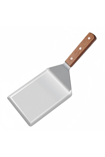 OEM Spatulă pentru grătar din oțel inoxidabil, lățime 12,7 cm, mâner din lemn