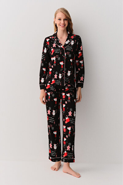 SUWEN Σετ πιτζάμες με γιακά πουκάμισο Lulusu