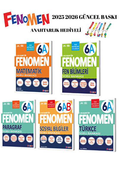 Fenomen Yayıncılık FENOMEN YAYINLARI 6.SINIF TÜM DERSLER A SERİSİ 5 Lİ 2025 2...