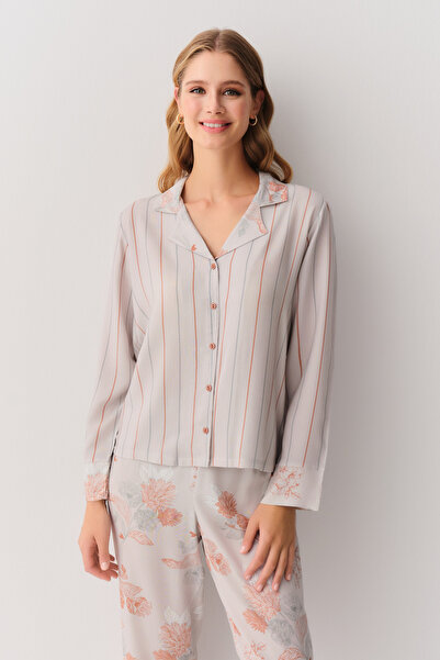 SUWEN Σετ πιτζάμες με γιακά πουκάμισο Larisa