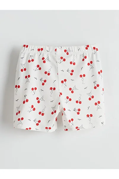 LC Waikiki Elastic Waist Printed Girl's Pajama Shorts