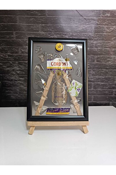 zaykırıksanat Cam Şişe Kırık Sanat Orta Boy Çerçeveli Gordon Epoksi Tablo