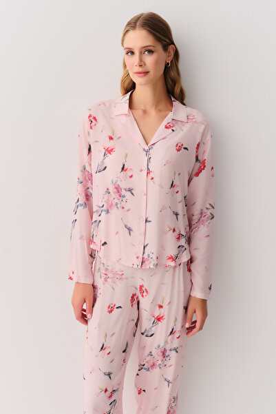 SUWEN Romantica Gömlek Yaka Pijama Takımı