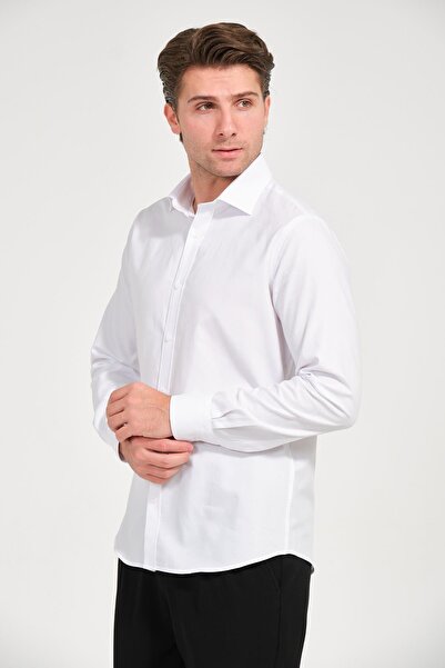 Rich Чоловіча біла сорочка Comfort Fit з довгими рукавами