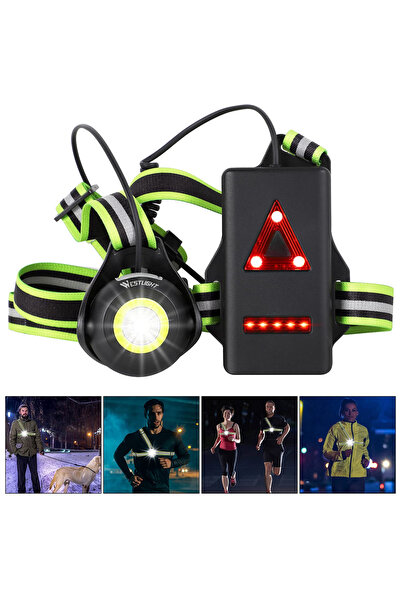 OEM Lanternă de piept pentru alergare de 500 lm cu semnalizator spate reîncăr...