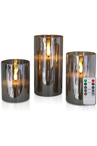 OEM Lumânări decorative afumate cu LED-uri și telecomandă, cu baterii, set de...