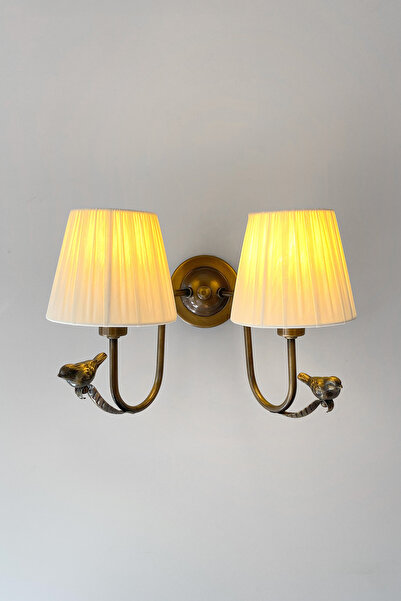 Fivorno Aydınlatma Basic Avangard Model Kuşlu Antik Eskitme Kaplamalı 2'li Duvar Aplik