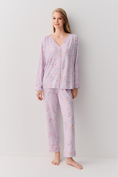 SUWEN Alin Shirt Collar Pajama Set