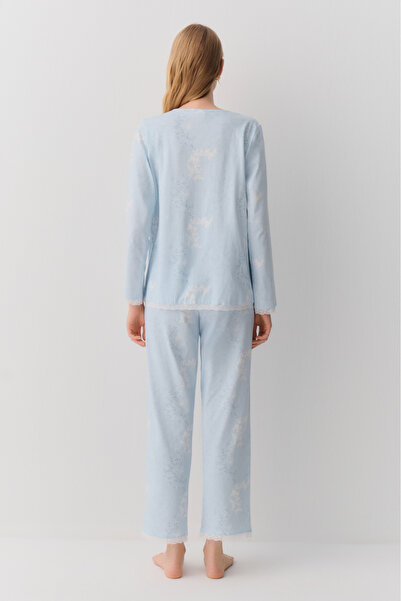 SUWEN Sakura Gömlek Yaka Pijama Takımı