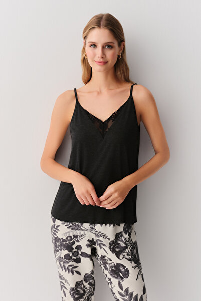 SUWEN Melange Flower 3 Piece Pajamas Set