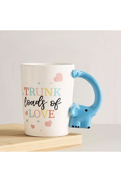 Home Box Cypher Ceramic Elephant Decal Mug - 350 ml