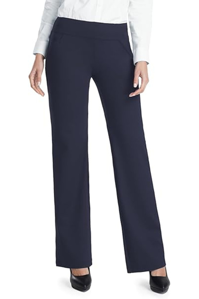 OEM Blue, straight, elegant trousers for women with 2 slant pockets, S