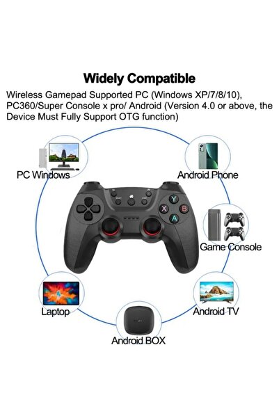 Doreka Kablosuz Gamepad Pc Uyumlu Pilli 2.4g Tekli Kol Kablosuz Oyun Kolu