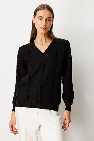 ON Collar Stripe Crushed Knitwear Sweater