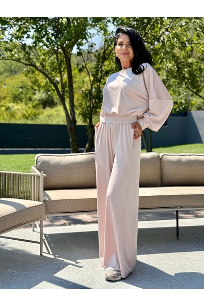 RAMONA BADESCU EXCLUSIVE Women's velvet set - loose blouse and wide pants