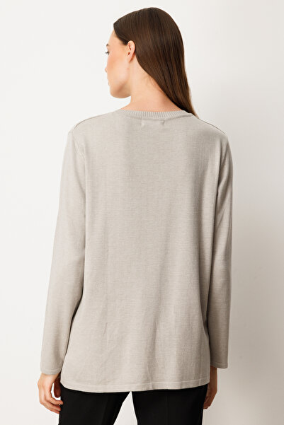 ON Pulover tricotat cu model în relief și nasturi ornamentali