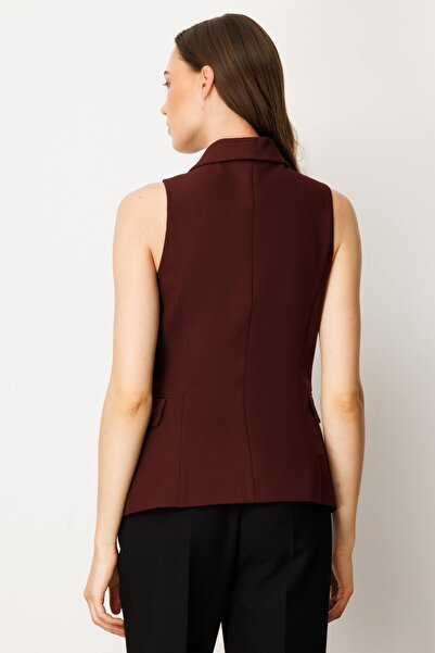 Ekol Double Breasted Collar Cover Pocket Vest