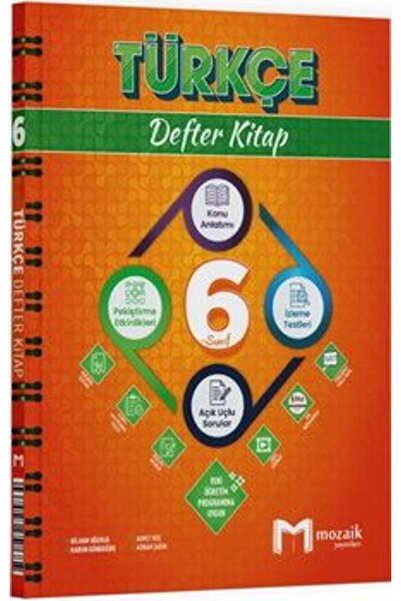 Mozaik Yayınları Mozaik Yayınları 6. Sınıf Türkçe Defter Kitap