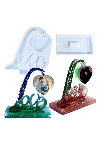 choice2 مجموعة 3، قالب سيليكون لإطار صور على شكل قلب، قالب صب راتنج إيبوكسي ك...