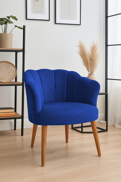 Azra Mobilya Papatya Babyface Kumaş Modern Berjer Koltuk – 13 Renk Seçeneği - Saks Mavisi